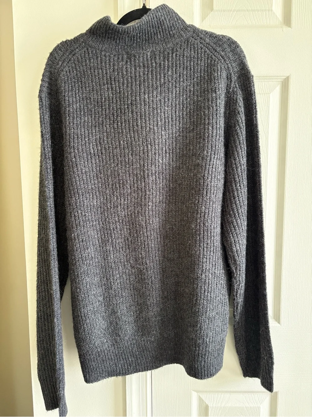 Silver Jeans Co. Men's Mock Neck 1/4 Zip Solid Knit Sweater Heather Black Size M